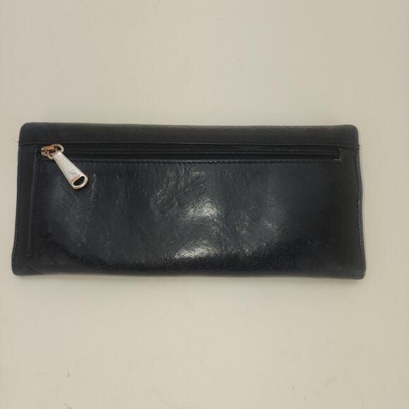 Hobo International Wallet Black  Embossed Quilted Leather Trifold - Picture 3 of 13